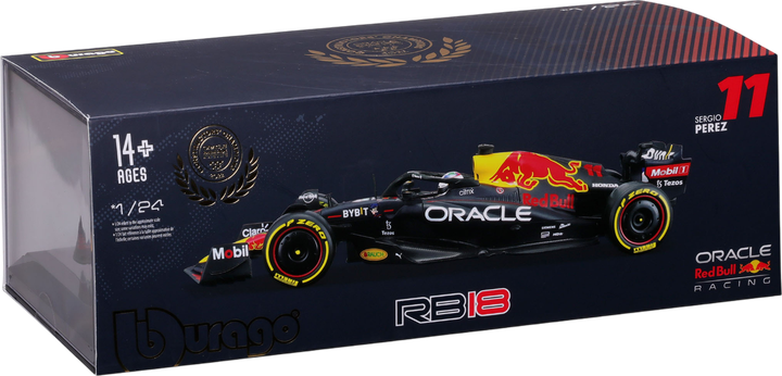 Металева модель Bburago Oracle Red Bull RB18 Sergio Perez 1:24 (4893993015320) - зображення 4