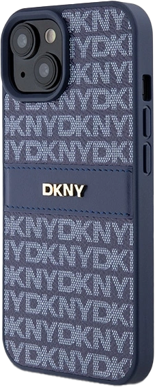 Etui DKNY Leather Mono Stripe & Metal Logo do Apple iPhone 13/14/15 Blue (3666339260811) - obraz 2