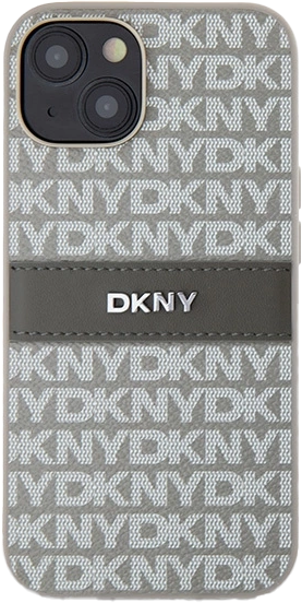 Etui DKNY Leather Mono Stripe & Metal Logo do Apple iPhone 13/14/15 Beige (3666339260538) - obraz 3