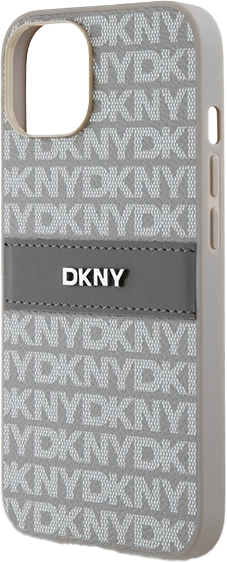 Etui DKNY Leather Mono Stripe & Metal Logo do Apple iPhone 13/14/15 Beige (3666339260538) - obraz 6