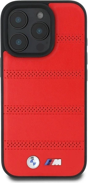 Панель BMW M Perforated And Stitched Line MagSafe для Apple iPhone 16 Pro Red (BMHMP16L23PUSPR) - зображення 3