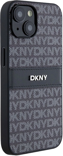 Etui DKNY Leather Mono Stripe & Metal Logo do Apple iPhone 13/14/15 Black (3666339260392) - obraz 4