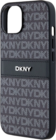 Etui DKNY Leather Mono Stripe & Metal Logo do Apple iPhone 13/14/15 Black (3666339260392) - obraz 6