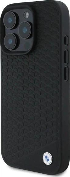 Панель BMW Sign Leather Diamond Metal Logo MagSafe для Apple iPhone 16 Pro Black (BMHMP16L23RDDK) - зображення 2