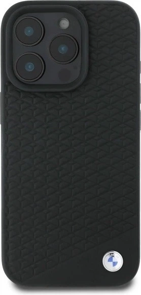 Панель BMW Sign Leather Diamond Metal Logo MagSafe для Apple iPhone 16 Pro Black (BMHMP16L23RDDK) - зображення 3