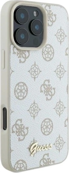 Etui Guess Peony Script Logo MagSafe do Apple iPhone 16 Pro White (GUHMP16LPGPYSH) - obraz 4