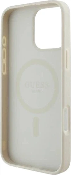 Etui Guess Peony Script Logo MagSafe do Apple iPhone 16 Pro White (GUHMP16LPGPYSH) - obraz 7