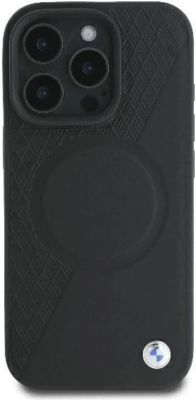 Панель BMW Signature Leather Half Textured & Circle MagSafe для Apple iPhone 16 Pro Black (BMHMP16L23RTPK) - зображення 3