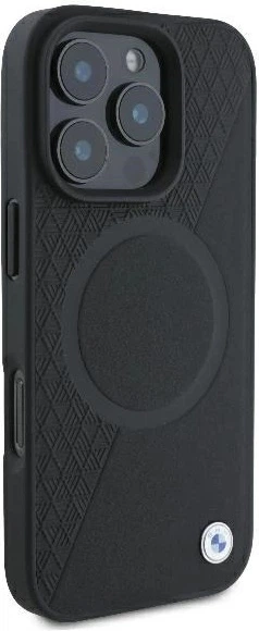 Панель BMW Signature Leather Half Textured & Circle MagSafe для Apple iPhone 16 Pro Black (BMHMP16L23RTPK) - зображення 4
