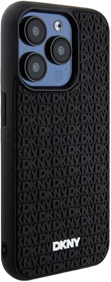 Панель DKNY 3D Rubber Repeat Pattern для Apple iPhone 15 Pro Max Black (3666339266868) - зображення 3