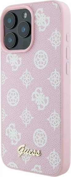Etui Guess Peony Script Logo MagSafe do Apple iPhone 16 Pro Pink (GUHMP16LPGPYSP) - obraz 3