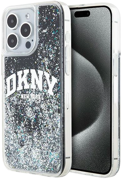 Etui DKNY Liquid Glitter Big Logo do Apple iPhone 15 Pro Max Black (3666339270780) - obraz 1