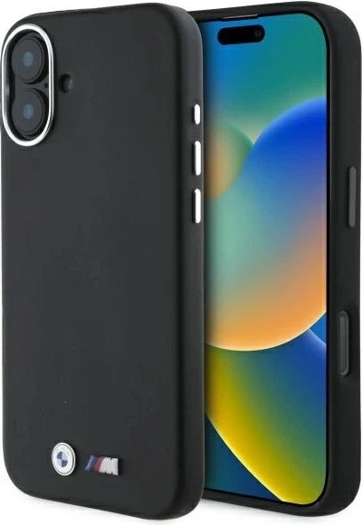 Панель BMW M Smooth Full Wrapped Metal MagSafe для Apple iPhone 16 Black (BMHMP16S23PMWK) - зображення 1