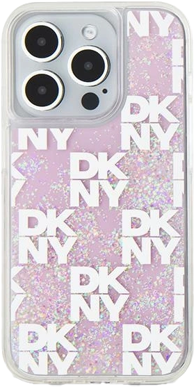 Etui DKNY Liquid Glitter Multilogo do Apple iPhone 15 Pro Max Pink (3666339271206) - obraz 2