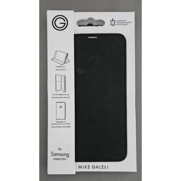 Чехол книжка натуральная кожа Mike Galeli Samsung S23 Plus SM-S916 Черный - изображение 2