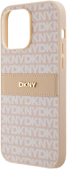 Etui DKNY Leather Mono Stripe & Metal Logo do Apple iPhone 15 Pro Max Pink (3666339260705) - obraz 4