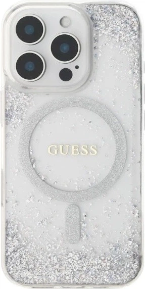 Etui Guess Resin Gradient Glitter MagSafe do Apple iPhone 16 Pro Silver (GUHMP16LRGRGES) - obraz 2