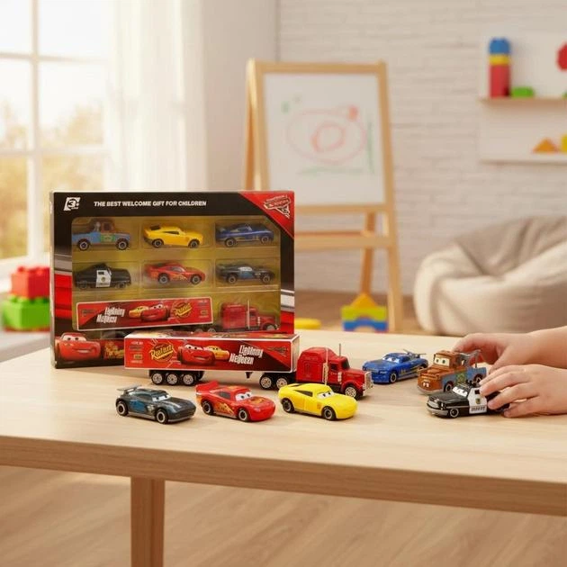 Набор машинок 7 штук из мультфильма Тачки Молния МакКвин Джексон
