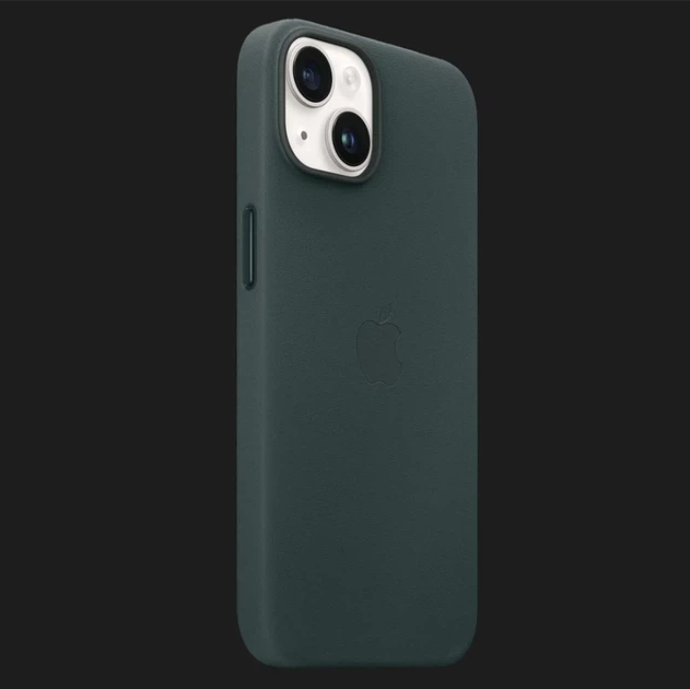 Защитный чехол Apple iPhone 14 Plus Leather Case MagSafe Forest Green - Фото 6 Защитный чехол Apple iPhone 14 Plus Leather Case MagSafe Forest Green - изображение 6
