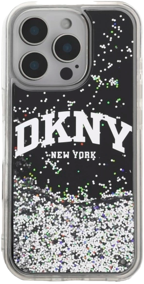 Etui DKNY Liquid Glitter Arch Logo do Apple iPhone 16 Pro Black (3666339336288) - obraz 3