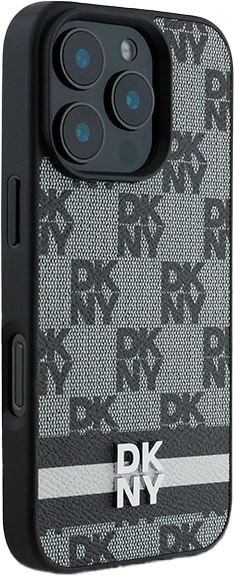 Панель DKNY Checkered Pattern & Printed Stripes для Apple iPhone 16 Pro Max Black (3666339334130) - зображення 4