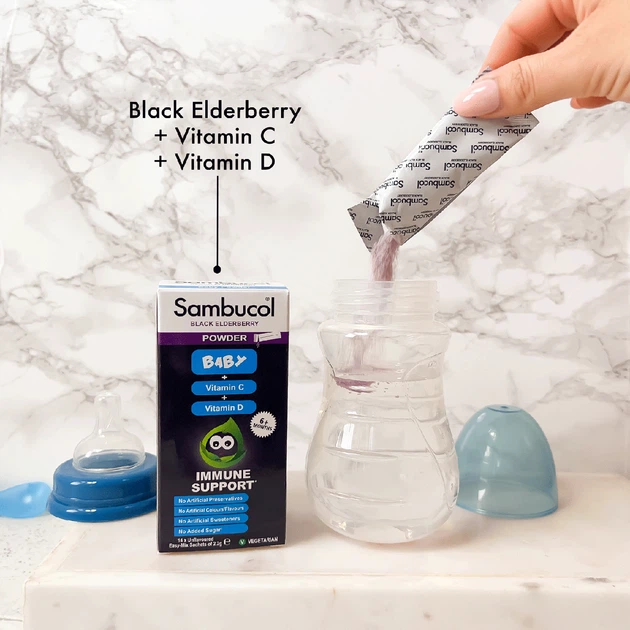 Sambucol Baby Powder Самбукол Бейби для детей от 6 до 36 месяцев саше 14 шт - изображение 6
