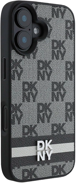 Панель DKNY Checkered Pattern & Printed Stripes для Apple iPhone 16 Black (3666339334109) - зображення 4