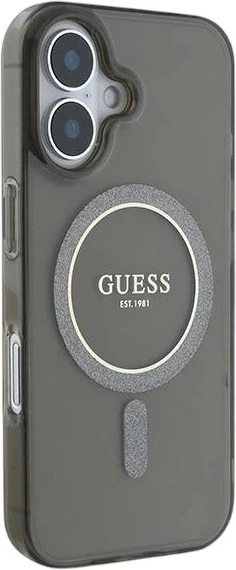 Etui Guess IML Glitter Circle MagSafe do Apple iPhone 16 Plus Black (GUHMP16MHFGEREK) - obraz 4