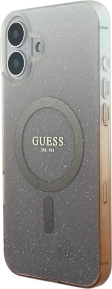 Etui Guess IML Glitter Gradient MagSafe do Apple iPhone 16 Plus Brown (GUHMP16MHGRCELW) - obraz 3