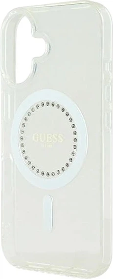 Etui Guess IML Rhinestones MagSafe do Apple iPhone 16 Plus White (GUHMP16MPFTDTEH) - obraz 6