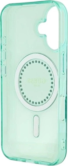 Etui Guess IML Rhinestones MagSafe do Apple iPhone 16 Plus Green (GUHMP16MPFTDTEN) - obraz 6