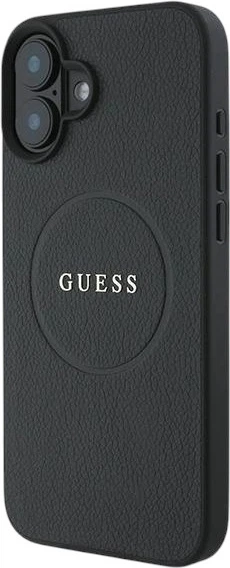 Etui Guess Grained Ring MagSafe do Apple iPhone 16 Plus Black (GUHMP16MPGHSMMK) - obraz 3