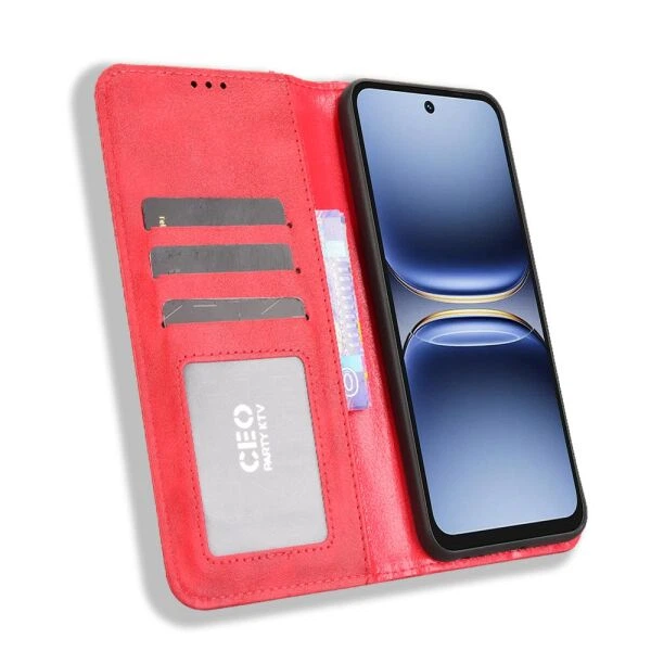 Чохол-книжка Deexe Retro Style для TECNO Spark 40 - Red - зображення 6