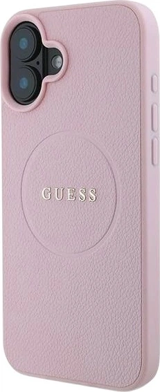 Etui Guess Grained Ring MagSafe do Apple iPhone 16 Plus Pink (GUHMP16MPGHSMMP) - obraz 3