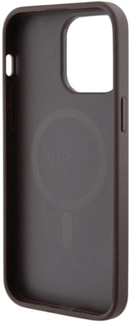 Панель Guess 4G Collection Leather Metal Logo MagSafe для Apple iPhone 13/13 Pro Brown (3666339226404) - зображення 7