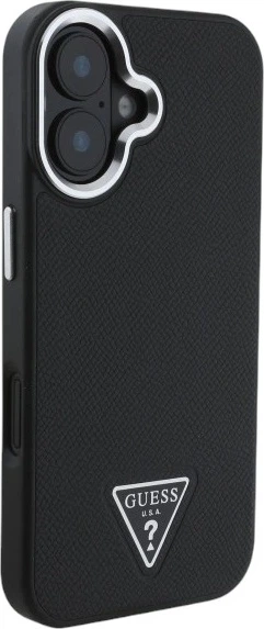 Etui Guess Grained Triangle MagSafe do Apple iPhone 16 Plus Black (GUHMP16MPGTSPSK) - obraz 4