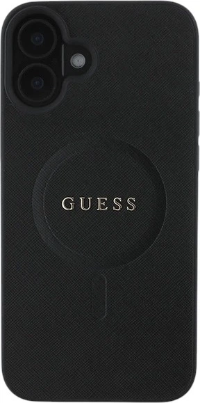 Etui Guess Saffiano Classic Logo MagSafe do Apple iPhone 16 Plus Black (GUHMP16MPSAHMCK) - obraz 2
