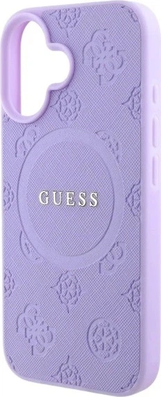 Etui Guess Saffiano Peony Classic Logo MagSafe do Apple iPhone 16 Plus Purple (GUHMP16MPSAPSMEU) - obraz 6