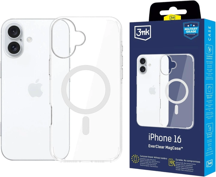 Панель 3MK EverClear MagCase для Apple iPhone 16 Clear (5903108657198) - зображення 2