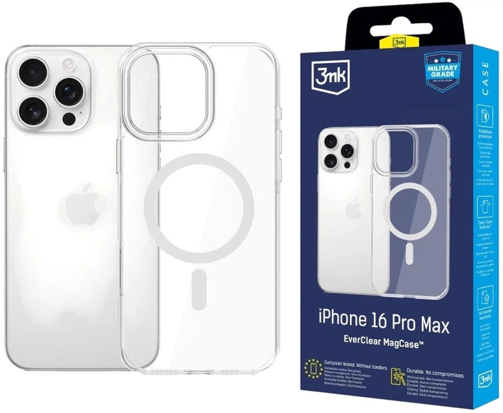 Etui plecki 3MK EverClear MagCase do Apple iPhone 16 Pro Max Clear (5903108657228) - obraz 2