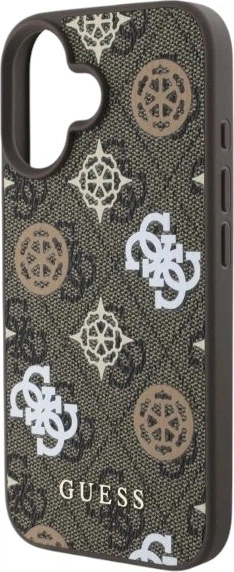 Панель Guess Peony On 4G Background MagSafe для Apple iPhone 16 Brown (GUHMP16SP4PWPW) - зображення 6