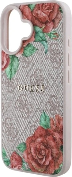 Etui Guess 4G Flowers Print MagSafe do Apple iPhone 16 Pink (GUHMP16SP4ROPEMCP) - obraz 6