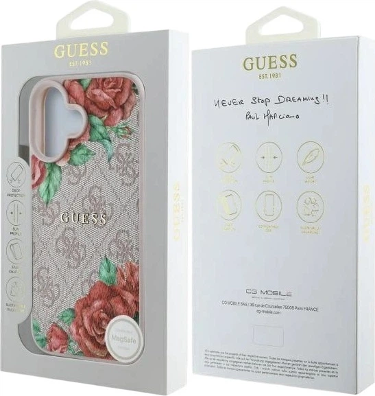 Etui Guess 4G Flowers Print MagSafe do Apple iPhone 16 Pink (GUHMP16SP4ROPEMCP) - obraz 8