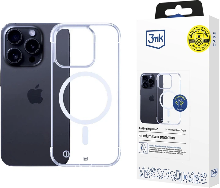 Etui plecki 3MK Just20g MagCase Clear do Apple iPhone 15 Pro Max Clear (5903108609685) - obraz 2