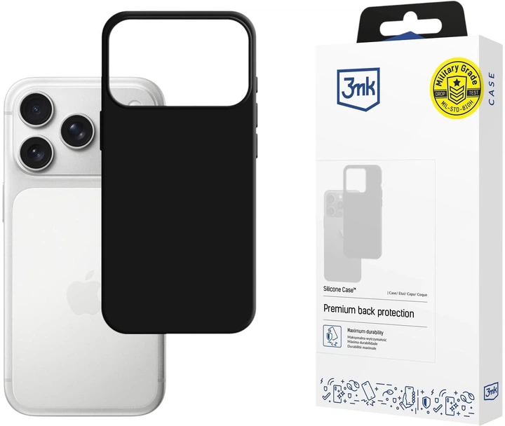 Etui plecki 3MK Silicone Case do Apple iPhone 17 Pro Black (5903108664813) - obraz 2
