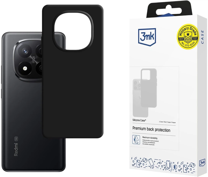 Etui plecki 3MK Silicone Case do Xiaomi Redmi Note 14 Pro+ Black (5903108639583) - obraz 2