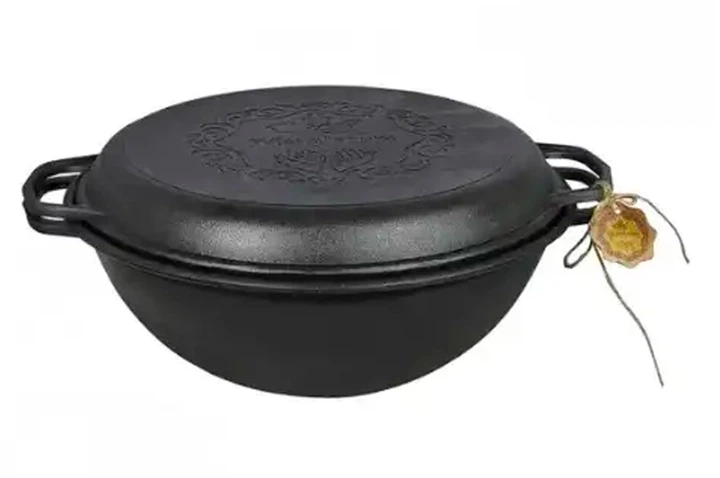 Казан чугунный Мy-dishes 400мм x 12л татарский с крышкой-сковородою гриль (V12CPGr) - Фото 1 Казан чугунный Мy-dishes 400мм x 12л татарский с крышкой-сковородою гриль (V12CPGr) - изображение 1
