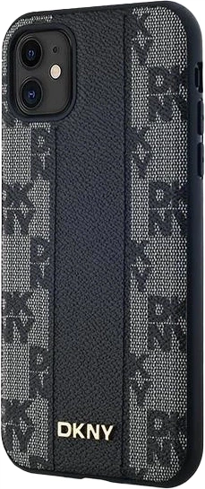 Etui DKNY Leather Checkered Mono Pattern MagSafe do Apple iPhone 11 / Xr Black (3666339259730) - obraz 2