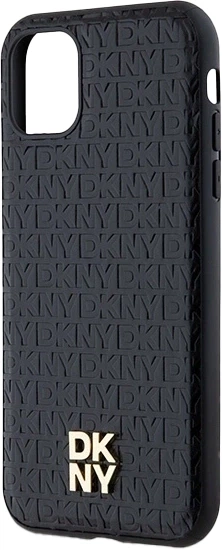 Панель DKNY Leather Monogram Pattern Metal Logo MagSafe для Apple iPhone 11 / Xr Black (3666339261412) - зображення 5