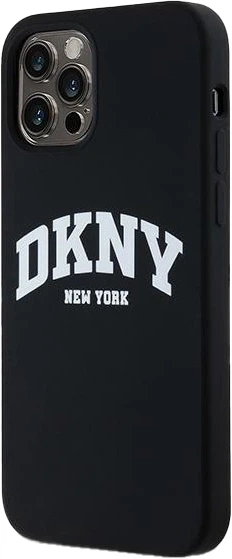 Etui DKNY Liquid Silicone White Printed Logo MagSafe do Apple iPhone 12/12 Pro Black (3666339266608) - obraz 2